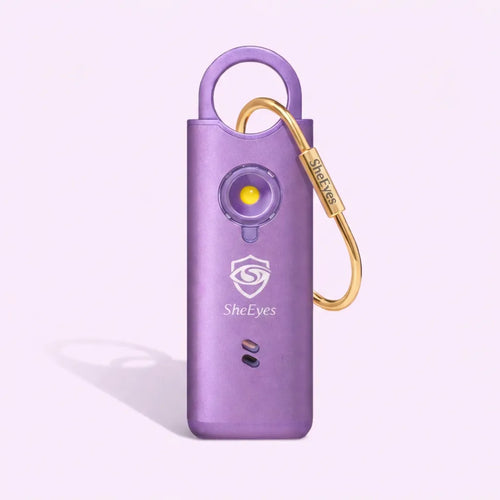 SheEyes Pro purple personal safety alarm for women