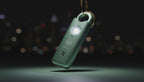 SheEyes mint greena short video of what the product looks like, rotating 180 degrees on a black background